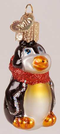 Birds-Hanging Mini Penguin-Red - No Box