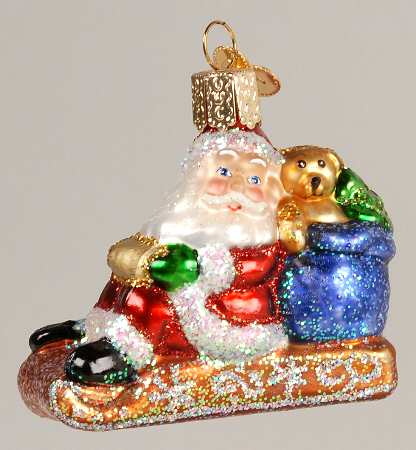 Santa and Mrs Claus Sledding Santa - No Box