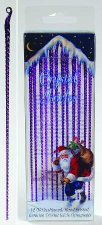 Old World Christmas Purple Crystal Icicles-Set Of 12 - With Box Bx753