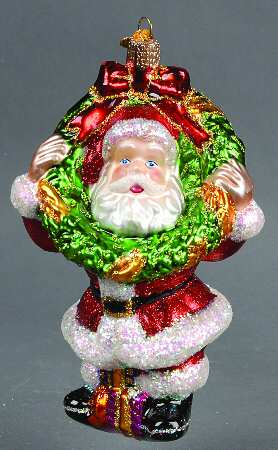 Santa and Mrs Claus Santa With Wreath - No Box