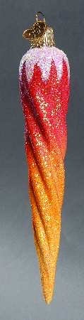 Old World Christmas Glistening Sherbet Icicle-Orange - Nb953, No Box