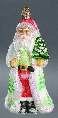 Santa and Mrs Claus Glistening Fir Tree Santa - No Box
