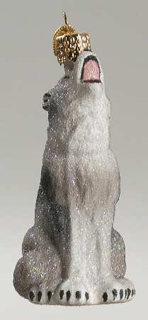 Old World Christmas Glistening Howling Wolf - No Box Nb1203