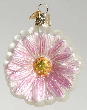 Old World Christmas Chrysanthemum-White/Pale Pink - No Box Nb1297