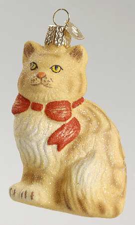 Old World Christmas Glistening Tabby Cat - No Box Nb1188