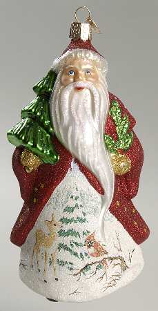 Santa and Mrs Claus Glistening Evergreen Santa - No Box
