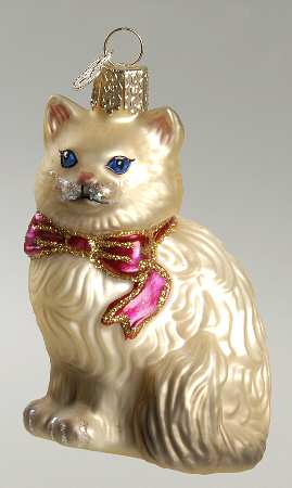 Old World Christmas Himalayan Kitty-Grey - Nb1359, No Box