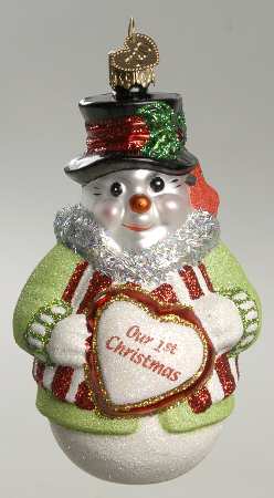 Snowmen Glistening Romantic Snowman - No Box