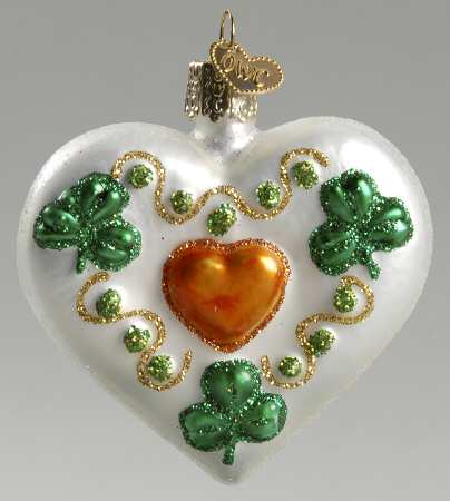 Old World Christmas Shamrock Heart - No Box Nb1491
