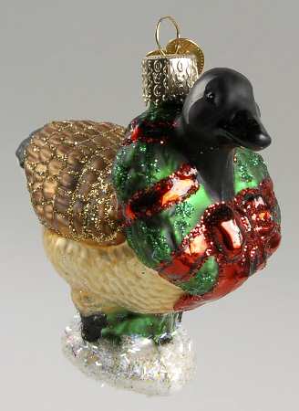 Birds-Hanging Christmas Goose-Brown - No Box
