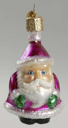 Old World Christmas Mini Santa-Pink - With Box Bx1463