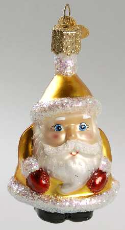 Old World Christmas Mini Santa-Yellow - No Box Nb1464