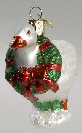 Birds-Hanging Christmas Goose-White - No Box
