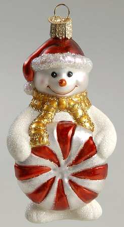 Snowmen Glistening Peppermint Party Snowman - No Box