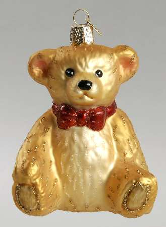 Old World Christmas Happy Teddy Bear-Brown - No Box Nb1483
