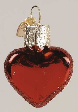 Old World Christmas Small Red Heart-Shiny - No Box Nb1902