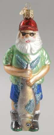 Old World Christmas Sport Fishing Santa - No Box Nb1660