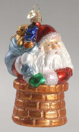 Old World Christmas Down The Chimney Santa - No Box Nb1665