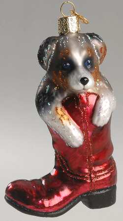 Old World Christmas Puppy In Boot - No Box Nb1579