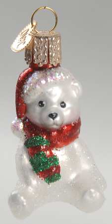 Old World Christmas Mini Chilly Bear White - No Box Nb1584