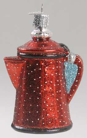 Old World Christmas Campfire Coffee Pot Red - No Box Nb1624