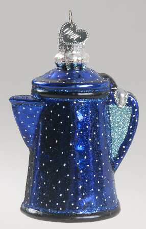 Old World Christmas Campfire Coffee Pot Blue - No Box Nb1625
