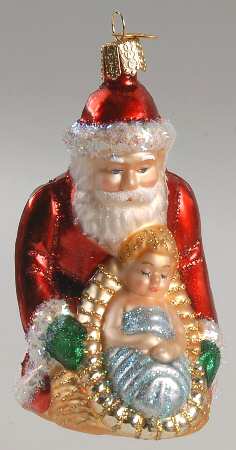 Old World Christmas Baby Jesus And Santa - No Box Nb1672