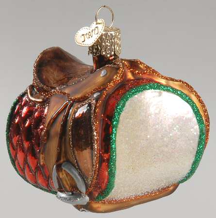 Old World Christmas English Saddle-Red/Green - No Box Nb1641