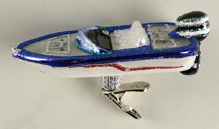 Old World Christmas Bass Boat - No Box Nb2414