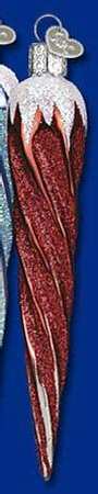 Old World Christmas Tone On Tone Icicle Red - No Box Nb1771