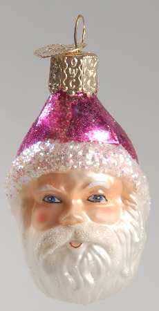 Santa and Mrs Claus Mini Santa Head - Pink - No Box