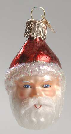 Santa and Mrs Claus Mini Santa Head - Red - No Box