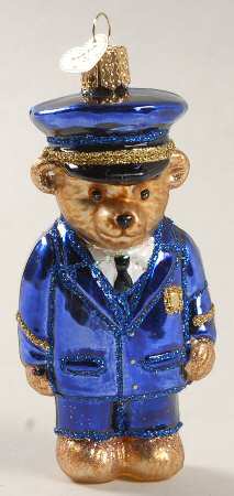 Old World Christmas Police Officer Bear - No Box Nb1718