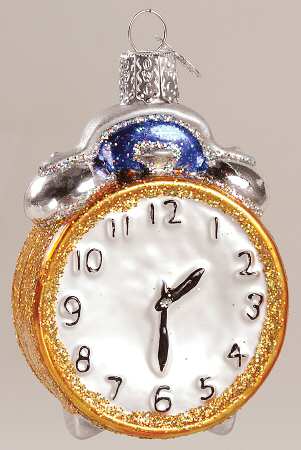 Old World Christmas Alarm Clock Gold - No Box Nb1881