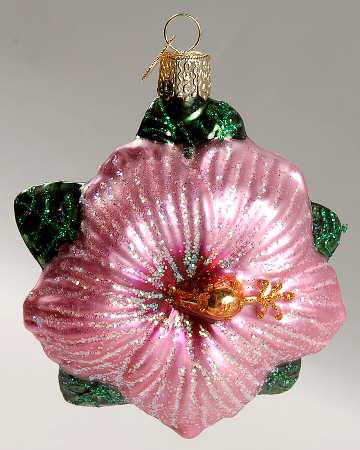 Old World Christmas Hibiscus - Pink - No Box Nb1774