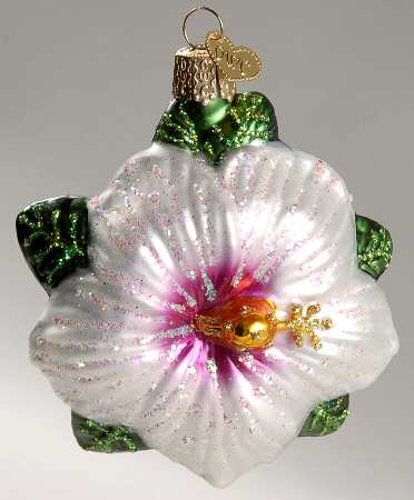Old World Christmas Hibiscus - White - No Box Nb1773