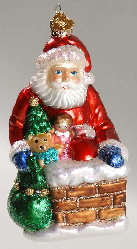 Old World Christmas Down The Chimney Santa - No Box Nb1786