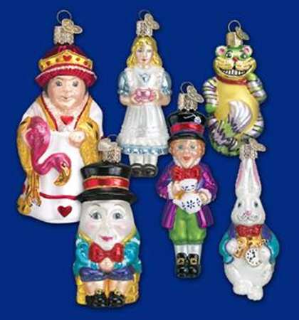 Old World Christmas Alice In Wonderland Set - No Box Nb1932