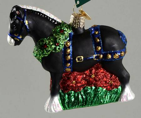 Old World Christmas Black Clydesdale - No Box Nb2519