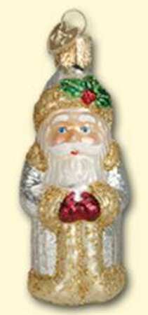 Old World Christmas Golden Glitter Santa - No Box Nb1996