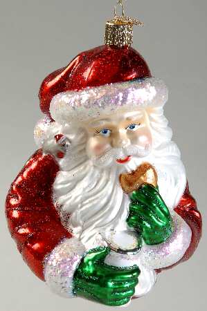 Old World Christmas Cookie Break Santa - No Box Nb1990