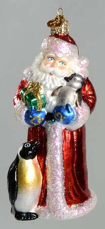 Old World Christmas Santa With Penguin Pals - No Box Nb1991