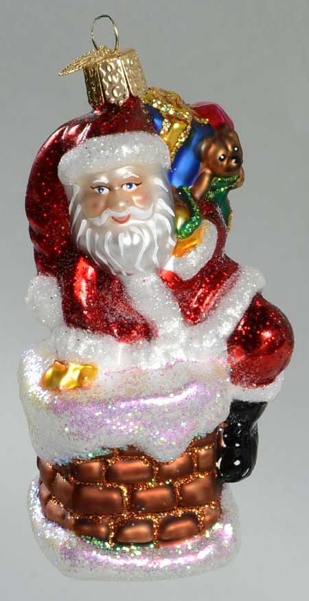 Santa and Mrs Claus Santa In Chimney - No Box