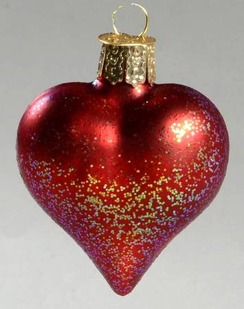 Old World Christmas Asst Heart-Red #3 Brite/Matte - No Box Nb1909