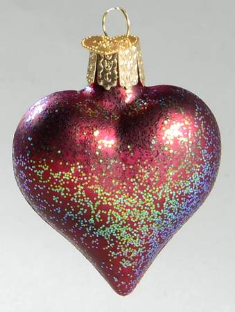 Old World Christmas Asst Heart-Red #2 Dark/Matte - No Box Nb1908