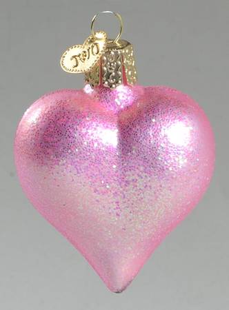 Old World Christmas Asst Heart-Pink #2 Deep/Matte - No Box Nb1905