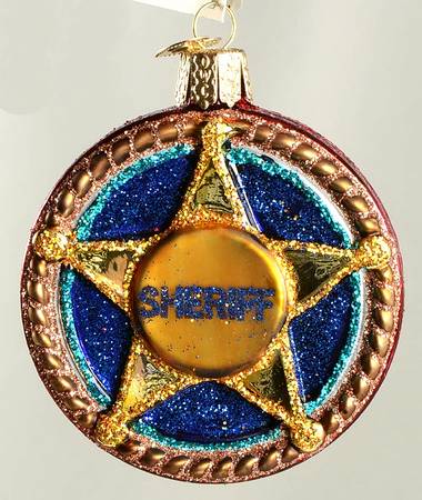Old World Christmas Sheriff Badge - No Box Nb1979