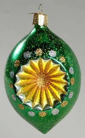 Old World Christmas Christmastime Reflector-Drop Green - No Box Nb2162