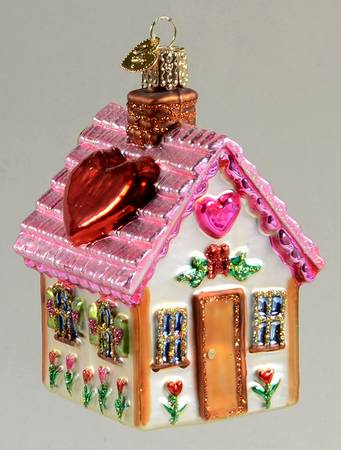 Old World Christmas Sweetheart Cottage Pink - No Box Nb2171