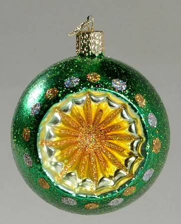 Old World Christmas Christmastime Reflector-Round Green - No Box Nb2160